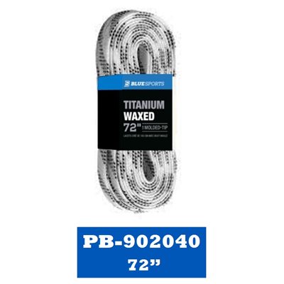 Titanium Laces Wax White / Black 72 in bulk / banded (24 pack)